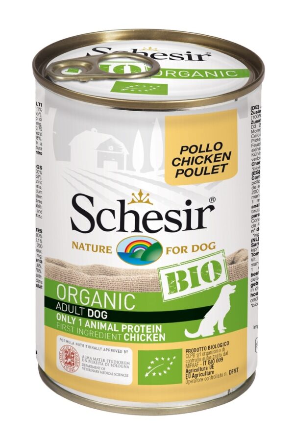 Schesir Bio Organic Can for Dog with Chicken In Paté