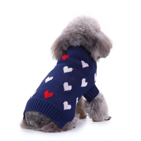 Pets.Love.Earth Sweater Blue with Red Hearts - Image 4