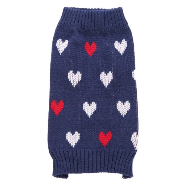 Pets.Love.Earth Sweater Blue with Red Hearts - Image 5