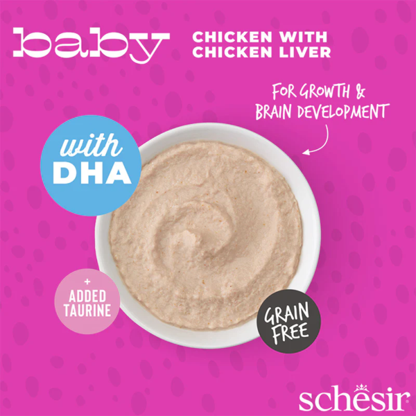 Schesir Baby Kitten Pouch Chicken with Chicken Liver In Mousse 70g - Image 2