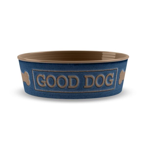 Tarhong Good Dog Pet Bowl - Medium - Indigo - 6.7" x 6.7" x 2.3"